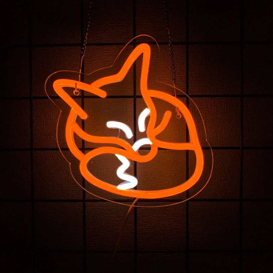 Fox Neon Sign For Wall Decor,Led Neon Light For Bedroom,Living Room,Party,Game Room,Bar,Hotel,Club,Festival Gift,USB Powered