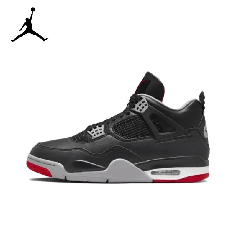 

Jordan Air Jordan 4 "Bred Reimagined "Wear-resistant Mid-top Retro Basketball Shoes for Men's The Same Black and Red FV5029-001