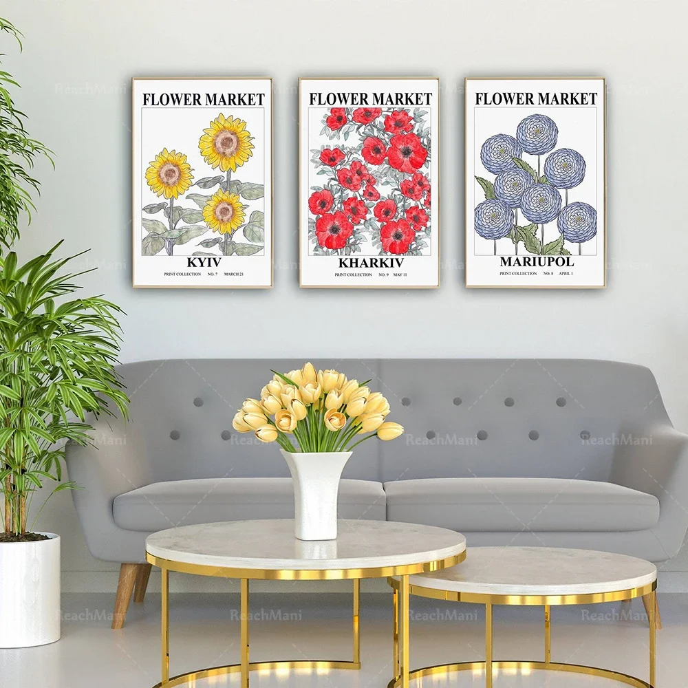 

Flower Market Print, Florist Gift, Floral Kyiv Kharkiv Mariupol Gallery Aesthetic Wall Art Decor Poster