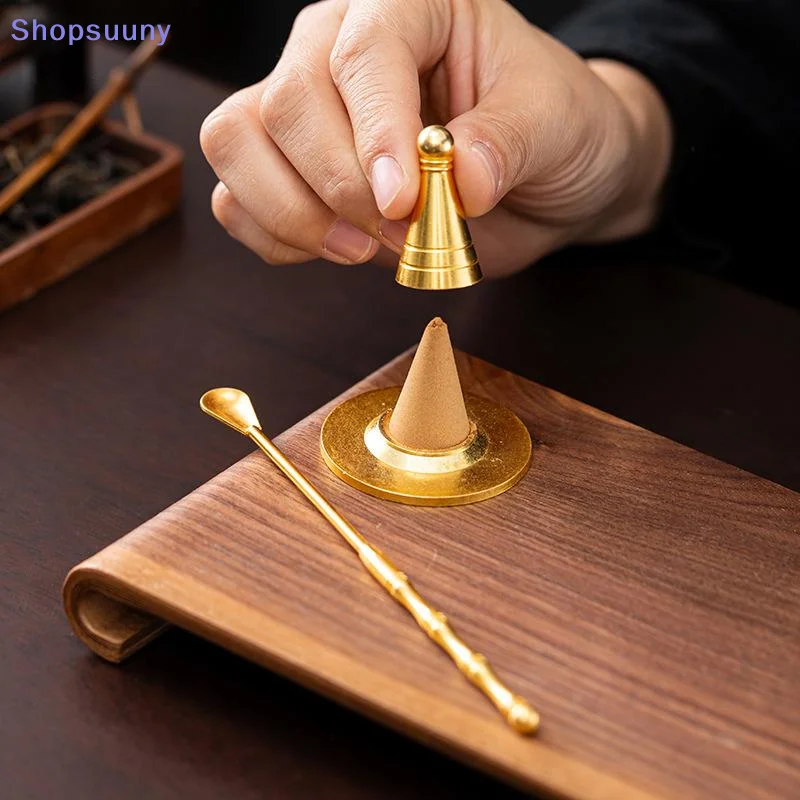 [SU]Pure Copper Incense Burner Chinese Ancient Style DIY Incense Cones Retro Brass Censer Incense Tools Moulds[SU]