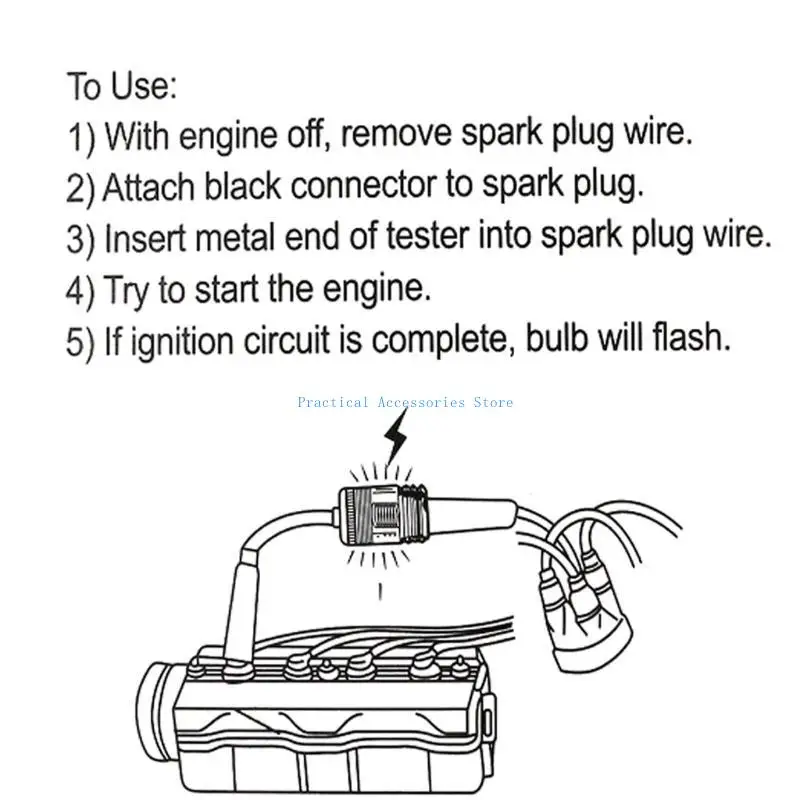 

U75E Ignition Tester 12 Engine Ignition for Spark Plug Tester Diagnostic