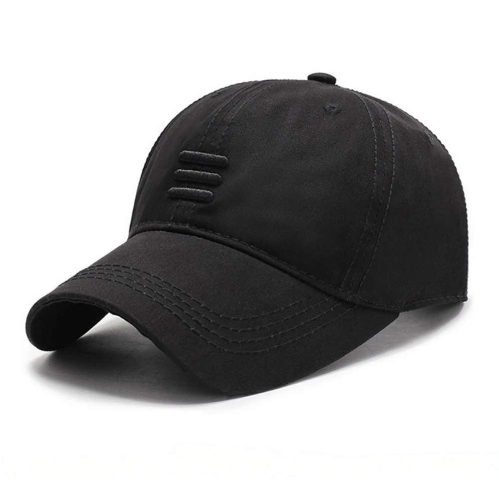 Baseballkappen mit dreifach horizontalen Sticklinien, Frühling und Herbst, verstellbare Freizeithüte für den Außenbereich, Sonnenschutzhut – Detail 7