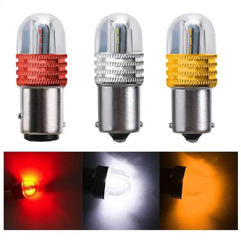 2Pcs BA15D 1156 1157 LED Motorcycle Taillights Flashing Brake Turn Signal Lights for Universal Motorbike Accessory
