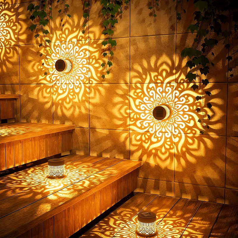 Luminária Solar Datura para Parede, Decoração de Jardim, Pátio e Caminhos, Iluminação para Decoração de Jardim