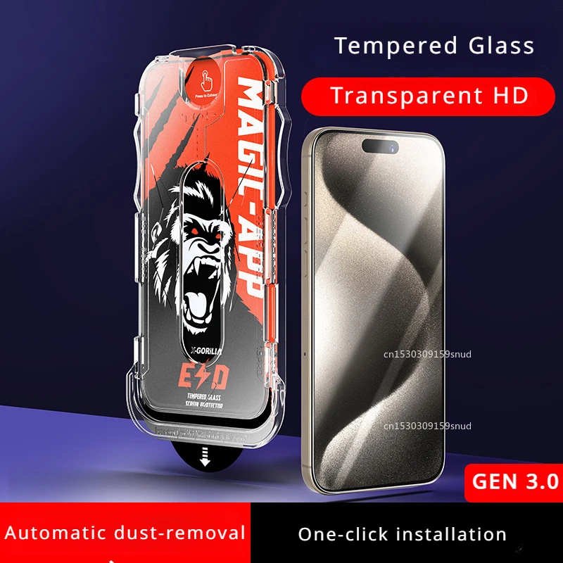 Gen 3.0 Dust Free Installation HD / Privacy Tempered Glass Film for IPhone 16 proma 15 14 13 12 Pro 16Plus Screen Protector