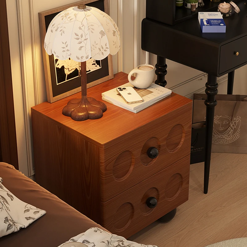 

Wood Organizer Bedside Table Bedroom Mobile Cabinets Storage Luxury Drawers Nightstand Nordic Mesitas De Noche Home Furniture