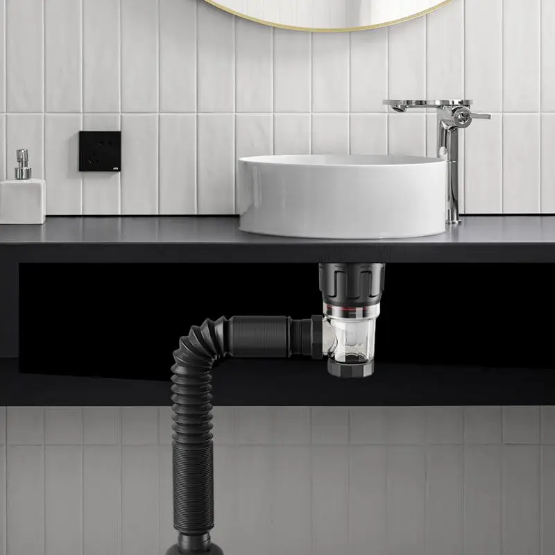 Flexible Sink Drain Pipe Expandable Anti-Odor Drain Outlet Hose Seamless Connection Adjustable Wash Basin Sink Drain Hose