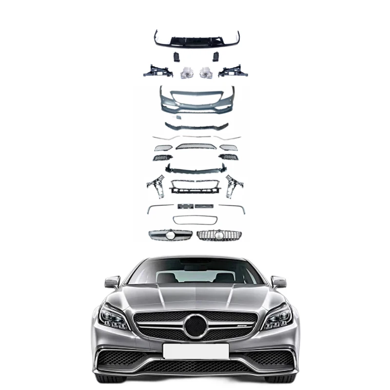 

2015-2018 CLS Class W218 Upgrade to W218 CLS63 Style Car Retrofit Kit Front Bumper Grille Rear Diffuser Convert