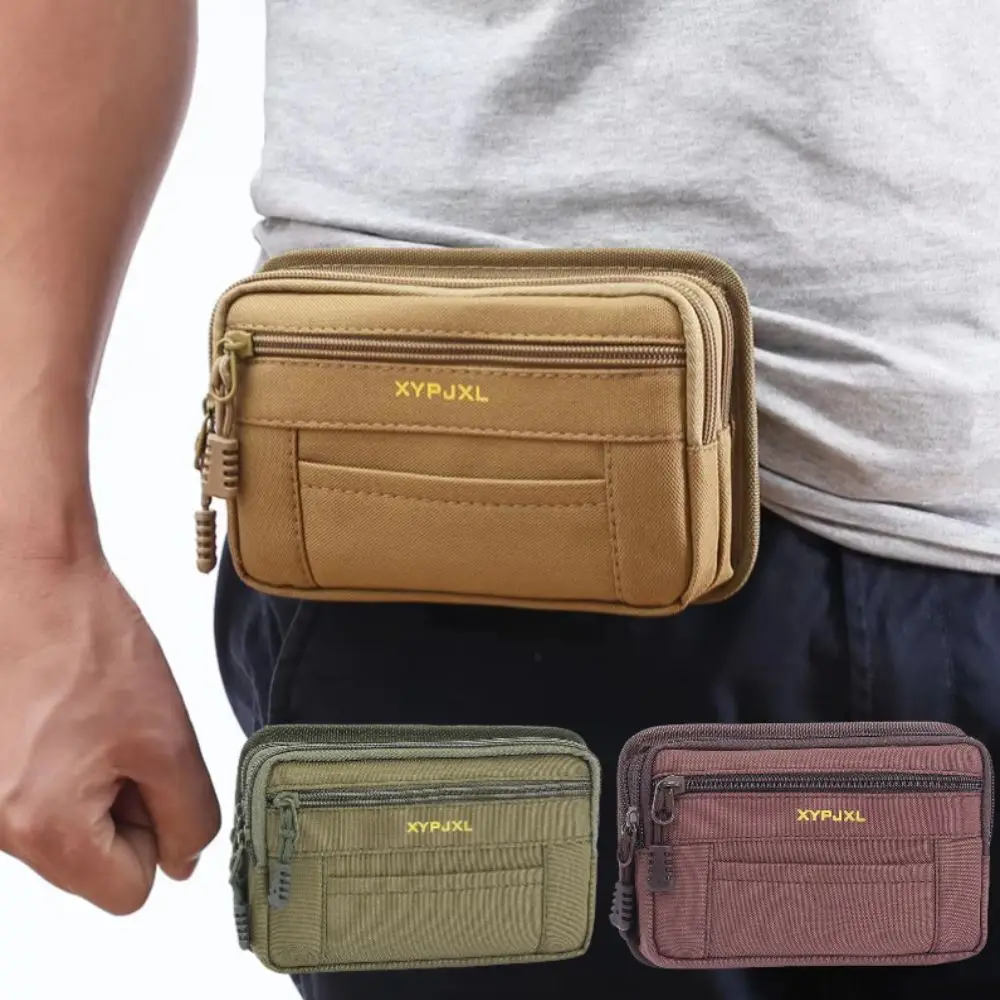 بوم حقيبة الرجال الخصر حزمة متعددة مقصورة حامل هاتف أكياس الهاتف المحمول قماش سستة إغلاق الرجال المحفظة الحقيبة أدوات السفر #1
