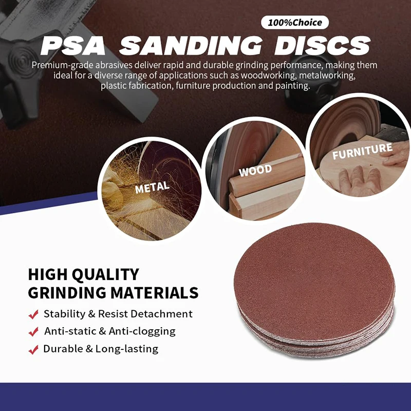 10/20/50 PCS Sanding Discs 7 Inch 180 MM Hook and Loop 40-2000 Grits Sandpaper for Random Orbital Sander Woodwork Polishing