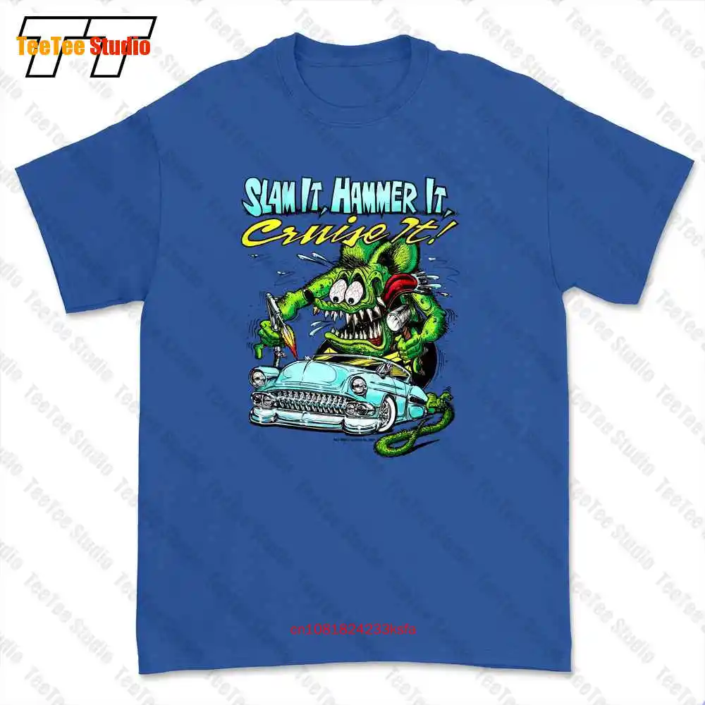 Ed Big Daddy Roth Rat Fink Slam Hammer Cruise T-shirt Tee QOGX