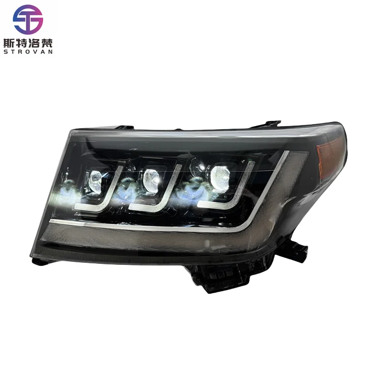 Deren High Quality2007-15 for Toyotas Land Cruiser LC200 Front Headlamp 12V Modified LED WhitePlastic 6000k ColorTemperature New
