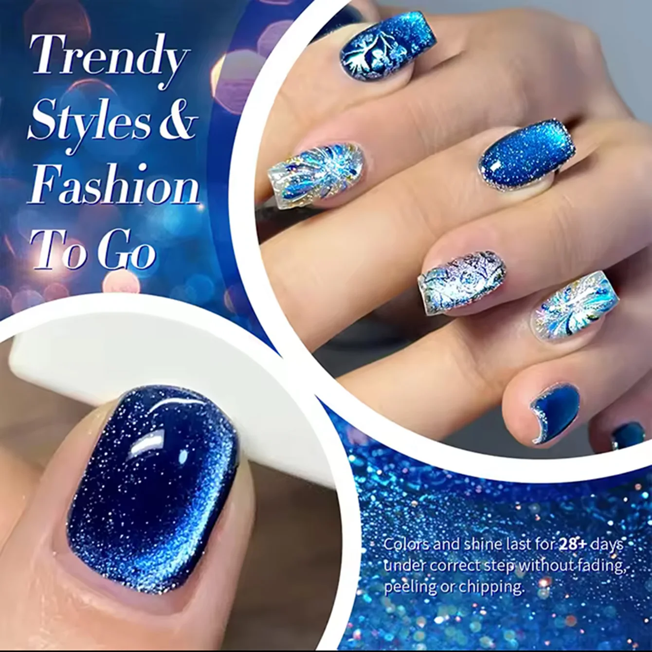 MIANEL 10ML Bling Blue Cat Eye Gel Nail Polish Sparkling Glass Bead Bright White Cat Eye Nail Art New Arrival 2026 Summe