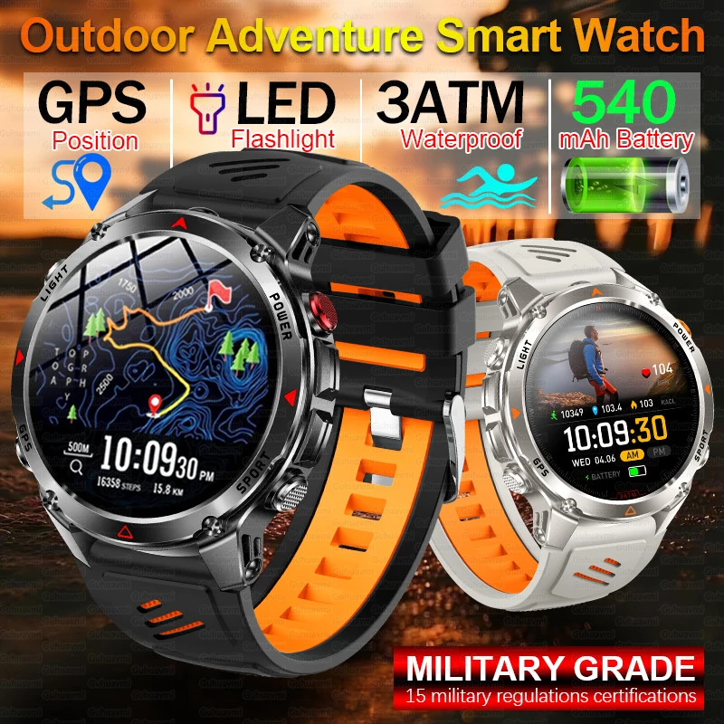 

2025 New T-REX3 Outdoor Military GPS Smart Watch Men GPS Tracker 3ATM Waterproof Swim Compass HD Bluetooth Call Sports Bracelets