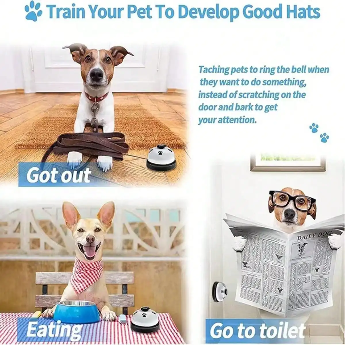 Pet Training Bells Dogs Bell for Door Potty Training to Go Outside  Communication Device Dog Agility Train Pet Interactive Toys