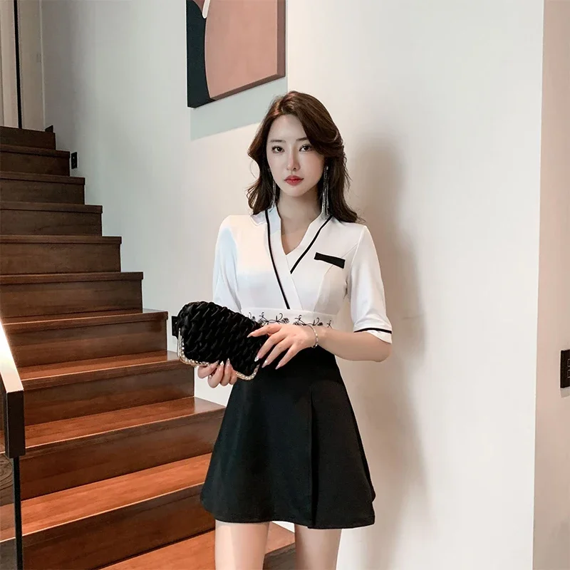 Foot Bath Foot Therapy Working Clothes Spa Massage Technician Uniform Women's Bath Sauna Workwear Skirt Suit Including Shorts