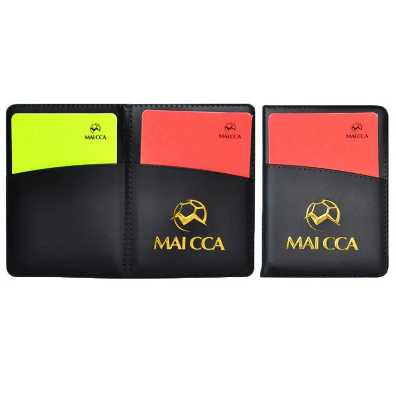 Football Red And Yellow Cards Record Red Card Yellow Card Referee Tool Equipment With Leather Case And Ballpoint Pen