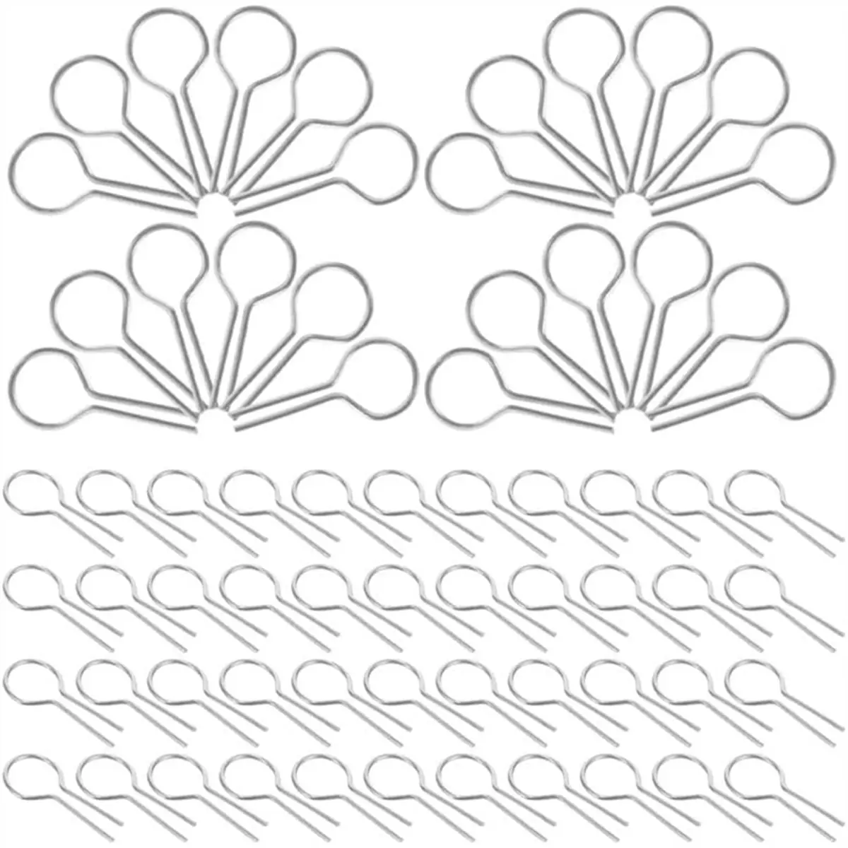 Y17A 200pcs R-Shaped Nichrome Hanging Burning Hooks High Temperature Clay Hooks for Ceramic Fusing DIY Pendant Craft Bead