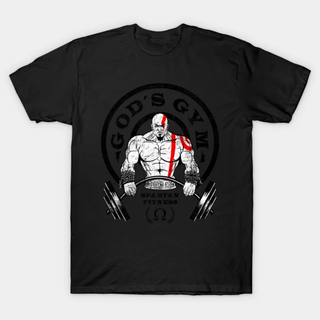 God's Gym - Training - T-Shirt GYM Graphic Cotton Tee Printing High-end Luxury Unisex Style Both of Men and Women