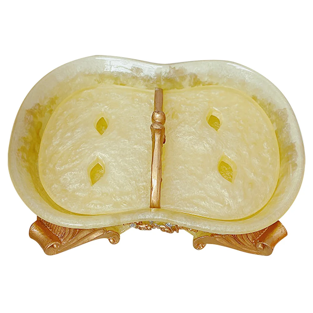 

Soap Dish Vintage European Style Decorative Soap Holder Draining Drying Box Bathroom Storage Tray Floral Pattern Anti-Slip