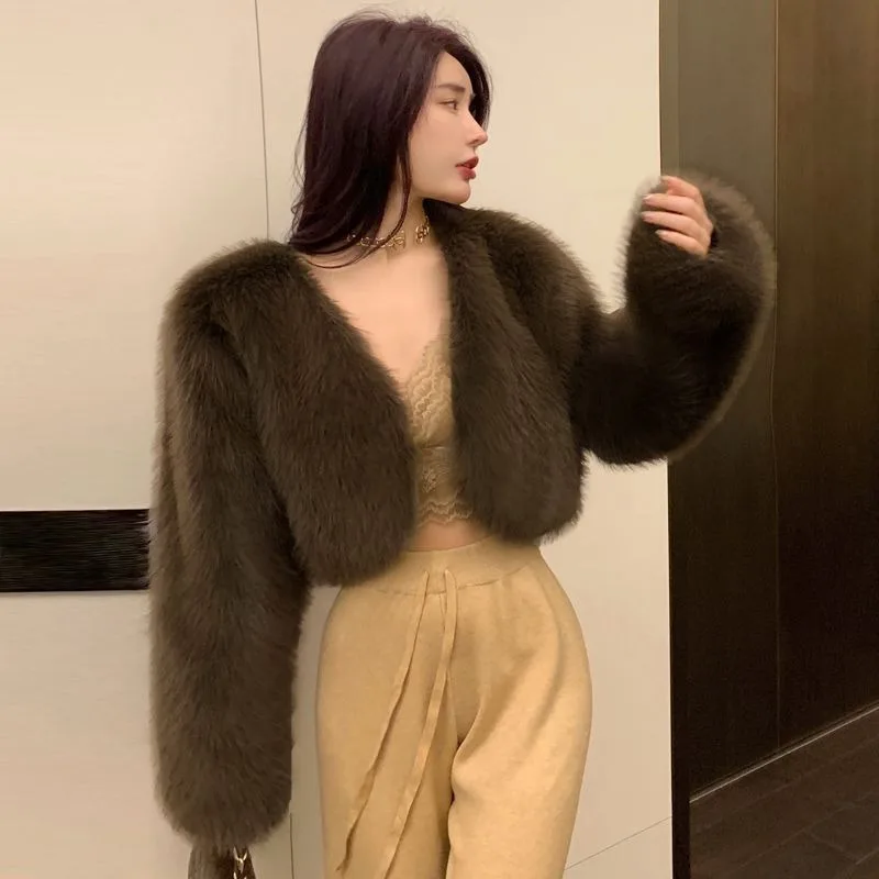 Fur Coat Women 2024 Autumn Winter New Short Top Fur Jacket