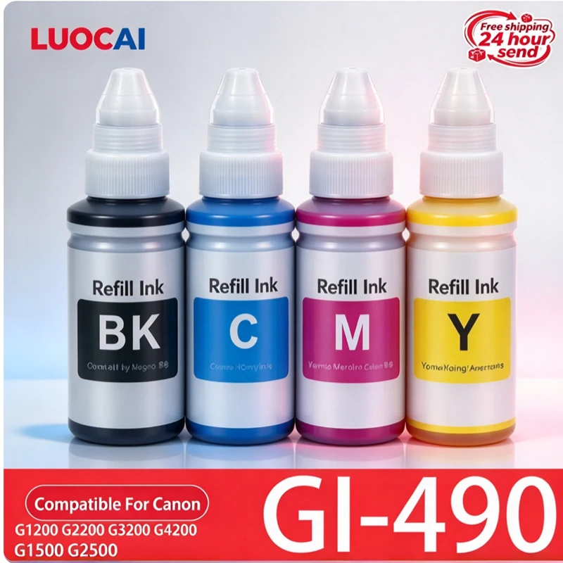 GI-190 490 790 890 990 Premium Color Water Based Bottle Refill Ink Tintas For Canon G1200 G2200 G3200 G4200 G1500 G2500 Printer