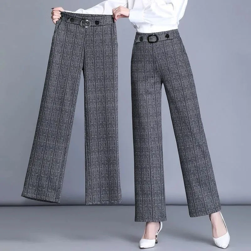 Imagem -02 - Calça Harajuku Larga de Cintura Alta Feminina Calça Casual de Perna Reta Moda Coreana Outono Inverno Nova 2023