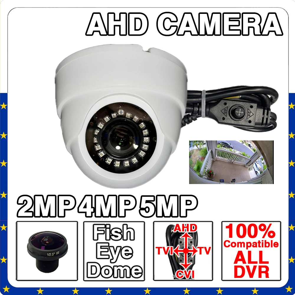 170° Fish Eye Panoramic Dome Camera 4K Ultra HD 8MP 5MP 4MP 1080P CVBS TVI CVI 4in1 AHD OSD Menu Indoor Security Surveillance Sy