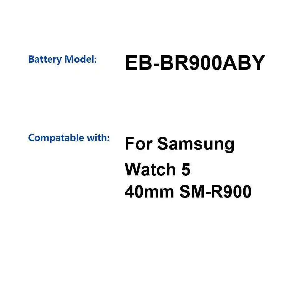 

High Capacity For Samsung Watch 5 40Mm SM-R900 Reliable Replacement EB-BR900ABY Battery 276Mah