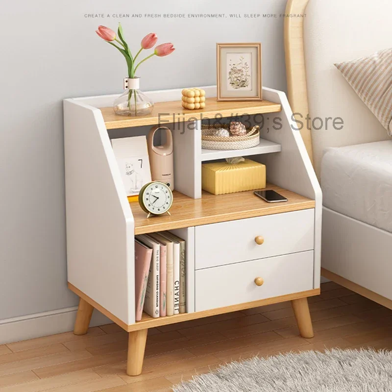 Nightstands Librero Wooden House Small Complete Mute Unique Module Bedside Table Nordic Wall End Table De Chevet Furniture T50CG