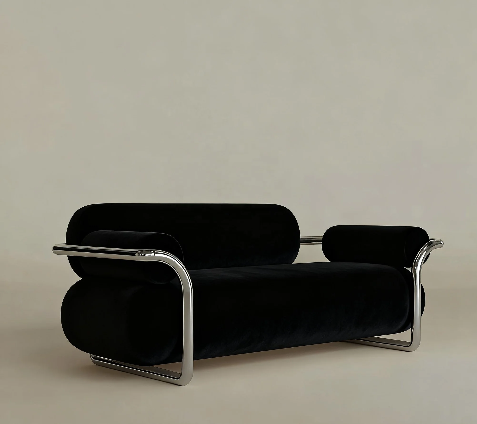 V*-Modern Light Luxury Niche Designer Metal One Seat Sofa High-Density Sponge Eco-Friendly Antique Lamb Velvet Fabric Office