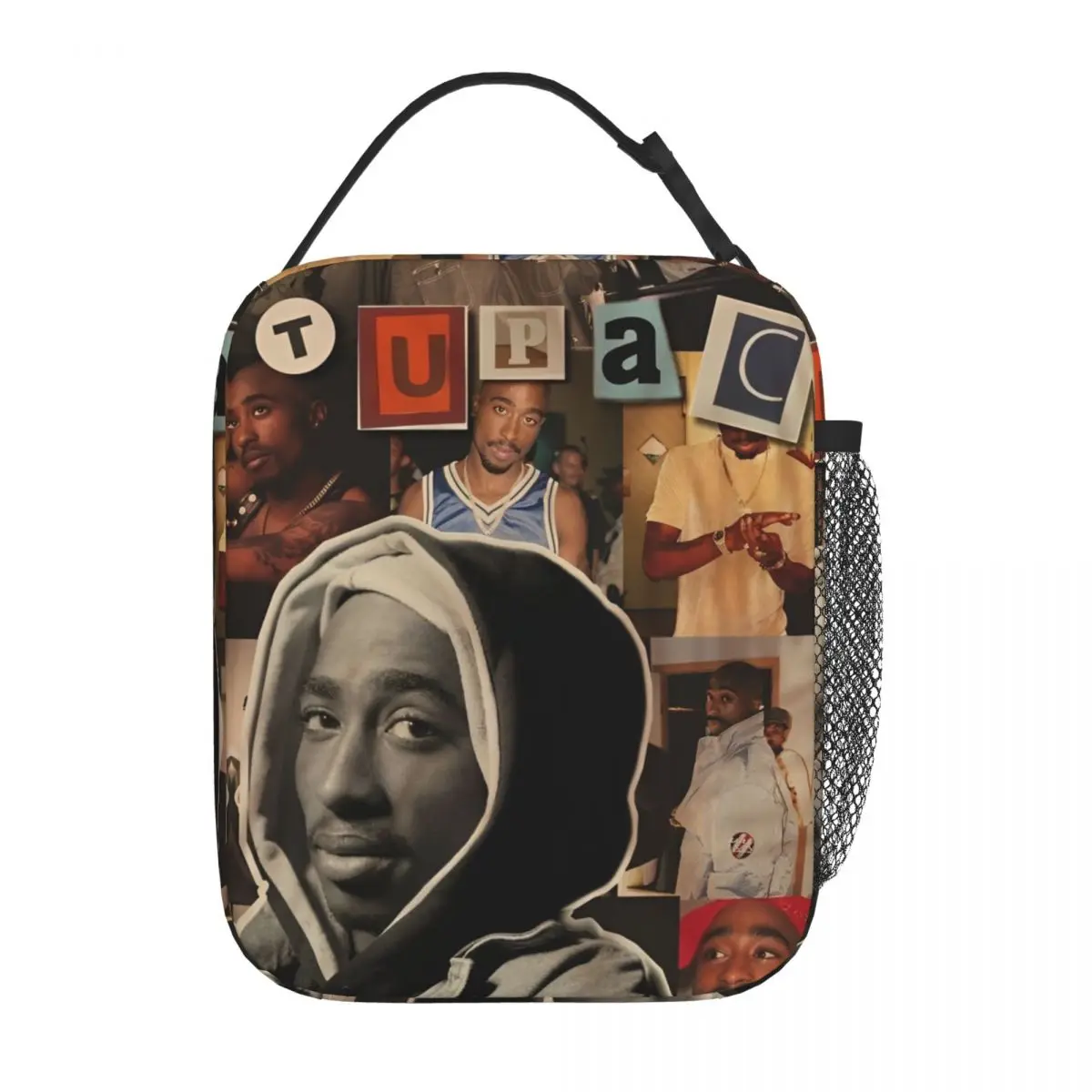 Tupac Hip Hop Insulated Lunch Bag Thermal Bag  Lunch Container Rapper Portable Lunch Box Tote Girl Boy School Picnic