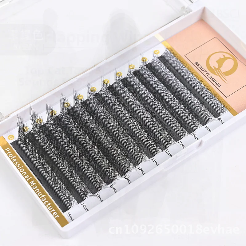 ขนตาปลอม LU Five-Leaf Clover แบบโค้งงอนแน่นเป็นธรรมชาติ 12 แถว ใยสังเคราะห์ ทนทาน ขนาด 8-15 มม. สำหรับทุกคน