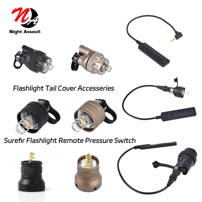 

WADSN Tactical Surefir Flashlight Remote Pressure Switch For M300 M600 Sereis Scout Light Long Switch Button Weapon Accesseries