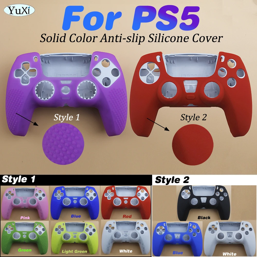 

Anti-slip Silicone Cover Skin For PS5 Solid Color Soft Protective Cover For DualSense PlayStation 5 Gamepad Controller