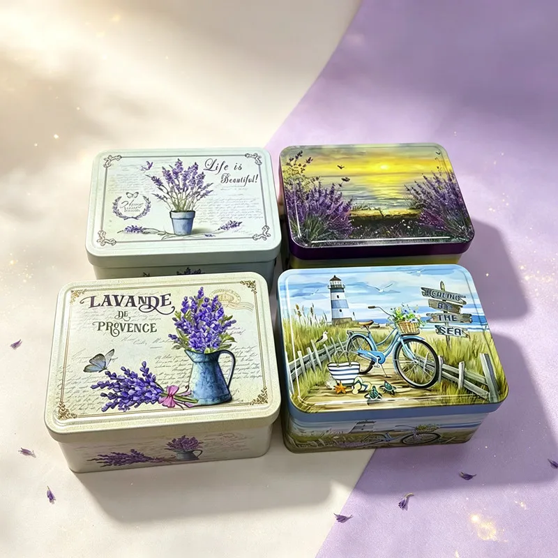 Square Storage Tins Box Jewelry/Card/Cosmetics/Sewing Set Storage Box Desktop Organizing