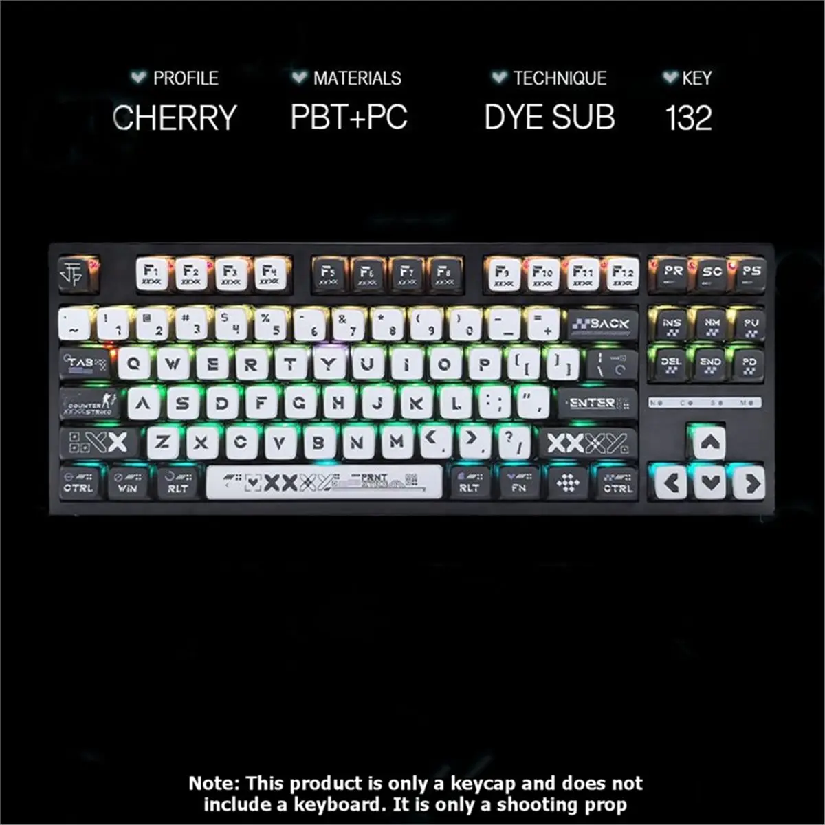 DT81 132 Keys Keycaps PBT PC Keycap for Cherry Gateron MX Switches Keyboards CBSA Game Keyboard