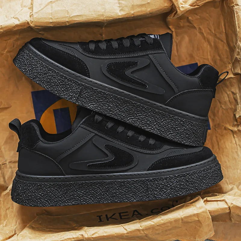 

Men's Shoes 2025 Spring and Autumn Thick soled Sports and Leisure Shoes Men's Velvet Warm Cotton Shoes Student Board Shoes