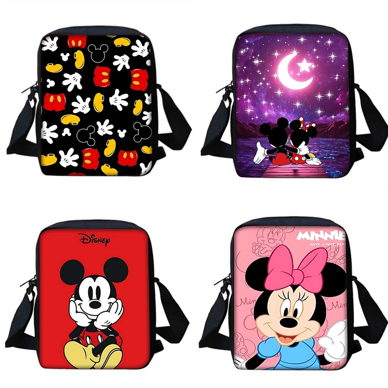 Jongens Meisjes Schattige Disneys Mickey Minnie Bedrukte Schouder Messenger Bag Kind Casual Handtas Mannen Vrouwen Telefoon Tas Boodschappentas