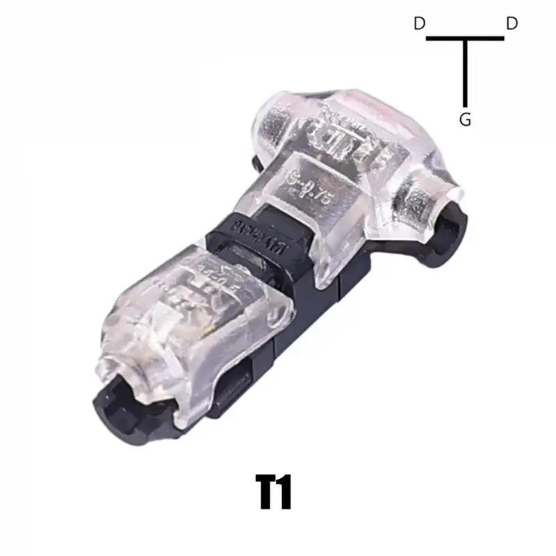 1/5/10pcs 2Pin Pluggable Wire Connector T/H Type Conductor Quick Splice Electrical Cable for Car 18-22AWG Stranded Solid Wire B5