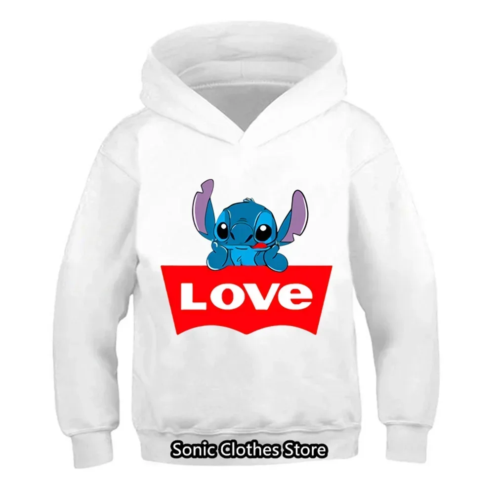 Kawaii Girls Clothes Lilo Stitch Sweatshirt Anime Cotton Hoodie Children Kid Girl Boy Manga Hoody Baby Casual Tops