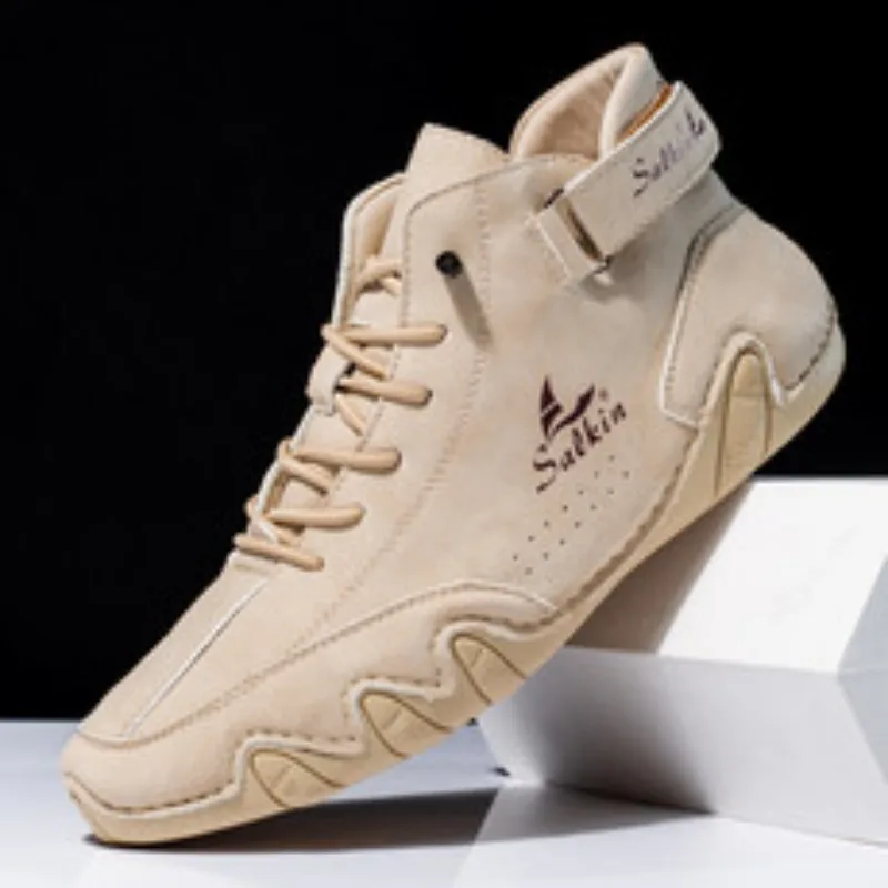 

New 2025 Handmade Men Boots Design Sneakers Man Outdoor Casual Leather Men Shoes Ankle Boots Fall Breathable Hot Sale