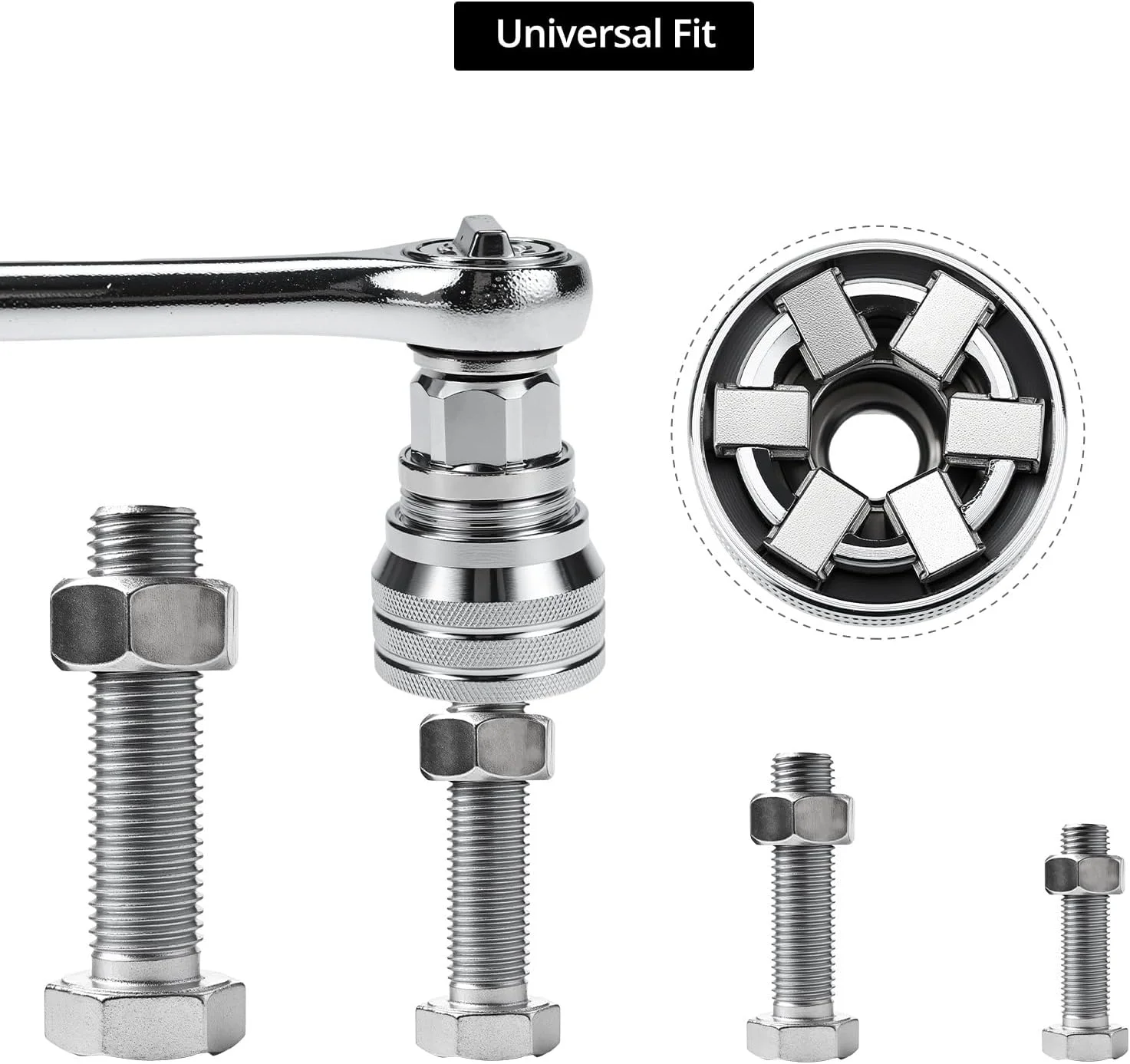 Adjustable Universal Socket Wrench, 10-19mm Adjustable Drive Socket Wrench Sleeve, 3/8