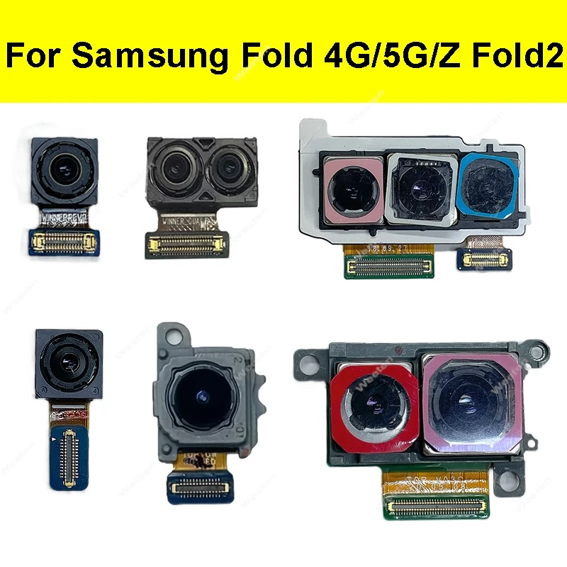 Front&Rear Main Camera For Samsung Galaxy Z Fold 4G 5G Z Fold 2 F900F/W/N F907U F916B Back Big Camera Small Facing Camera Parts