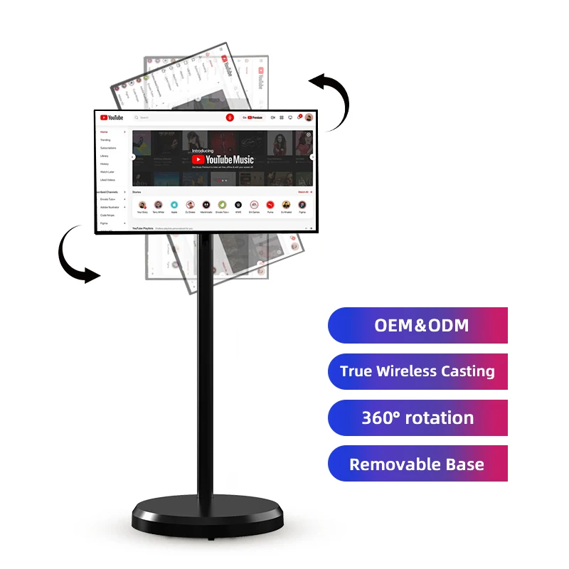 21.5 Inch 4Gb+64Gb Movable Smart Touch Screen TV Rotatable Android 13 Mobile Outdoor Electronics Portable Television Smart Tv