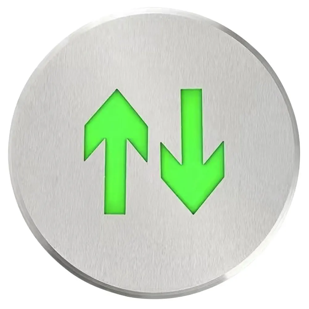 

Luminous Exit Sign Stainless Steel Bidirectional Arrow Floor Sign For Emergency Firefighting Safety Indicator Exit Signs
