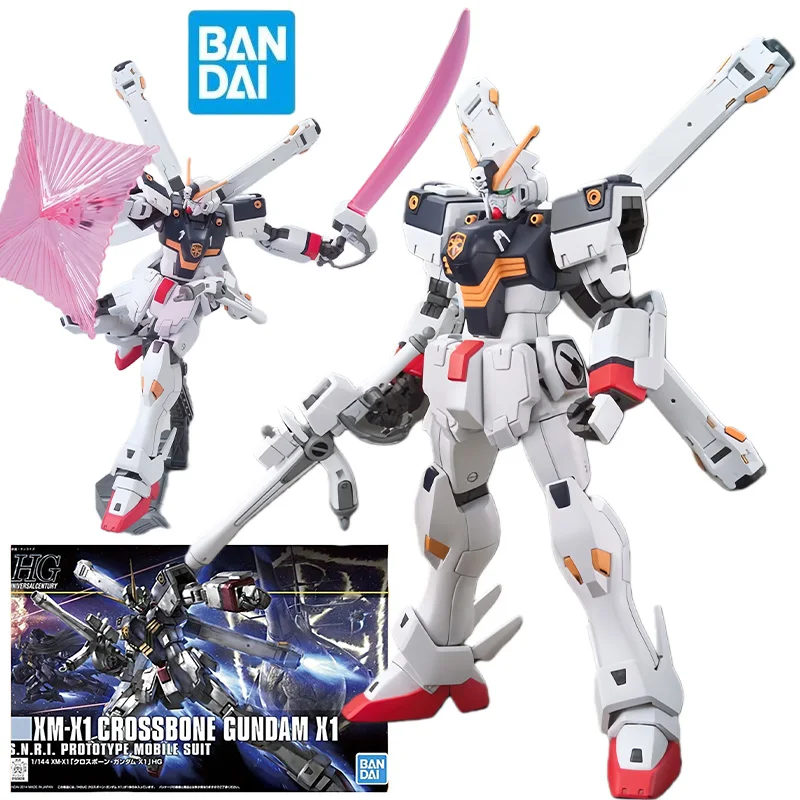 

BANDAI HGUC 1/144 XM-X1 (F97) Crossbone Gundam X-1 Фигурки мобильного костюма Gundam Аниме Модель Комплект игрушек для мальчиков Оригинальная коробка