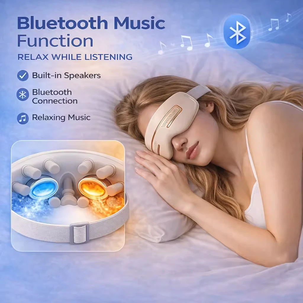 Hot and Cold Eye Massage Equipment Head Portable Under Glass Electric Device Smart with Heat Vibration Heated Ema Facial