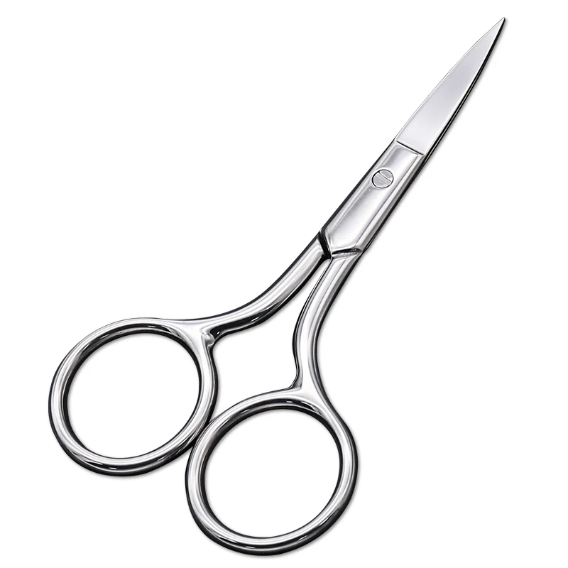 Exquisite All-Steel Beauty Scissors with Pointed Tips for Trimming Eyebrows and Nose Hair, Multifunctional Household Makeup Scissors