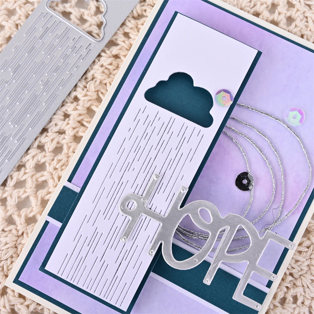 Rainy Day Background Frame 2022 New Metal Cutting Dies Decorative Scrapbooking Photo Album Paper Knife Blade Punch Embossing